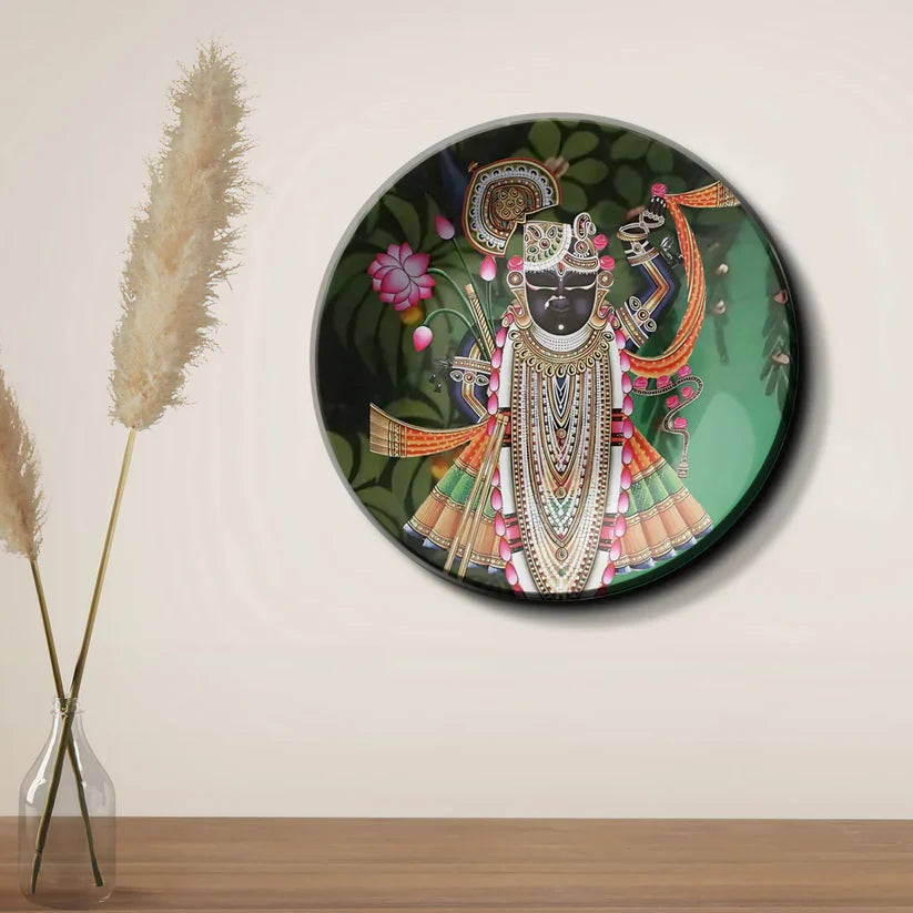 Shrinath Ji Black Wall Plate Home Decor