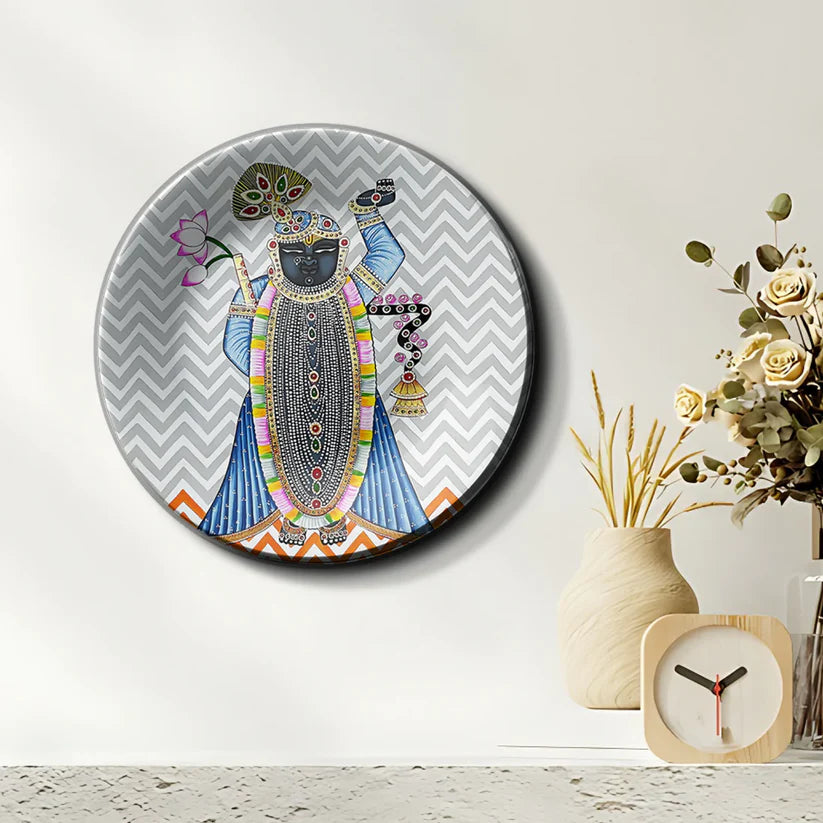 Shrinath Ji Pichwai Wall Plate Home Decor