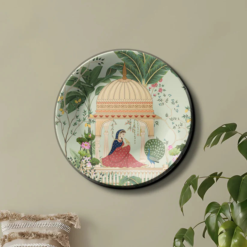 Woman Sitting in Cabana Ceramic Wall Plate Home Decor