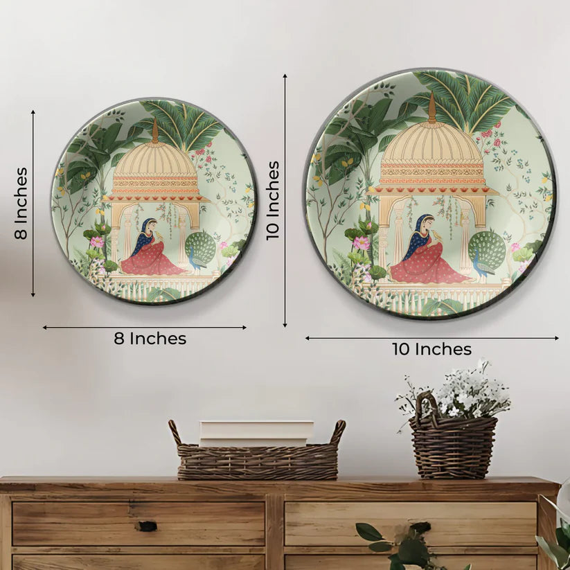 Woman Sitting in Cabana Ceramic Wall Plate Home Decor