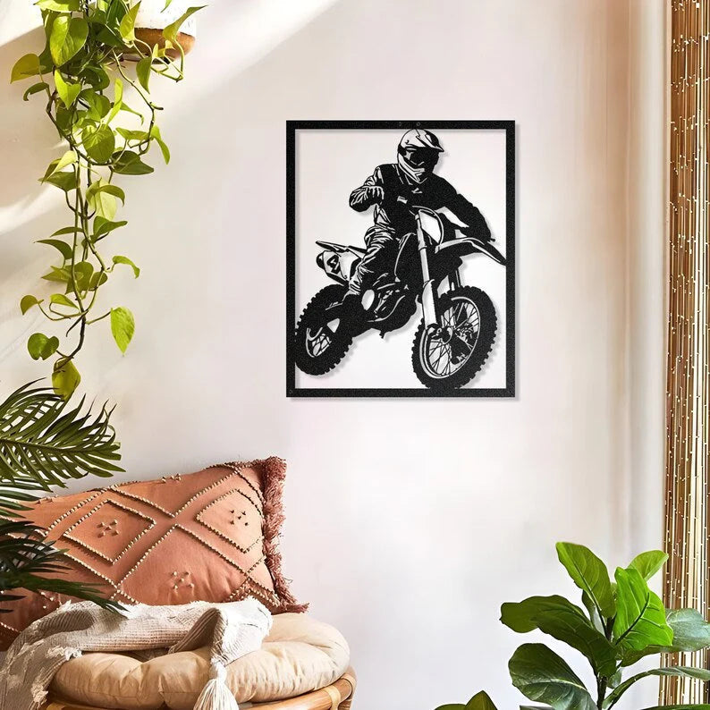 Rider's Retreat Bike Wood Wall Decor