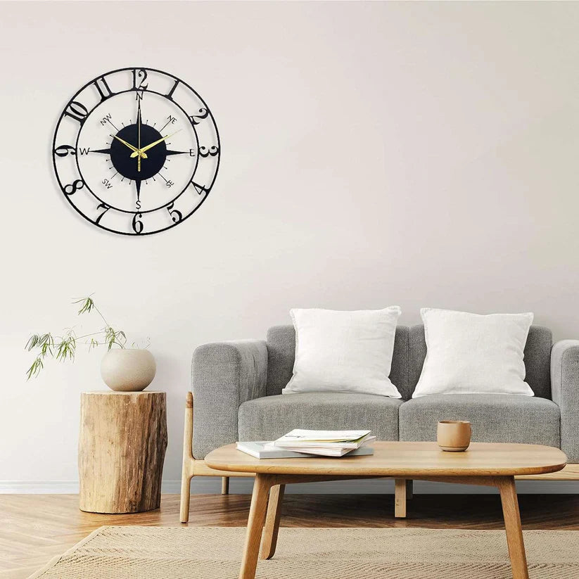 Luxury Designer Stylish Black Round Dial Wall Clock