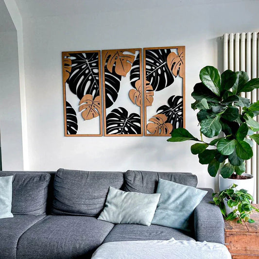 Monstera Leaves Decoration Wood Wall Decor