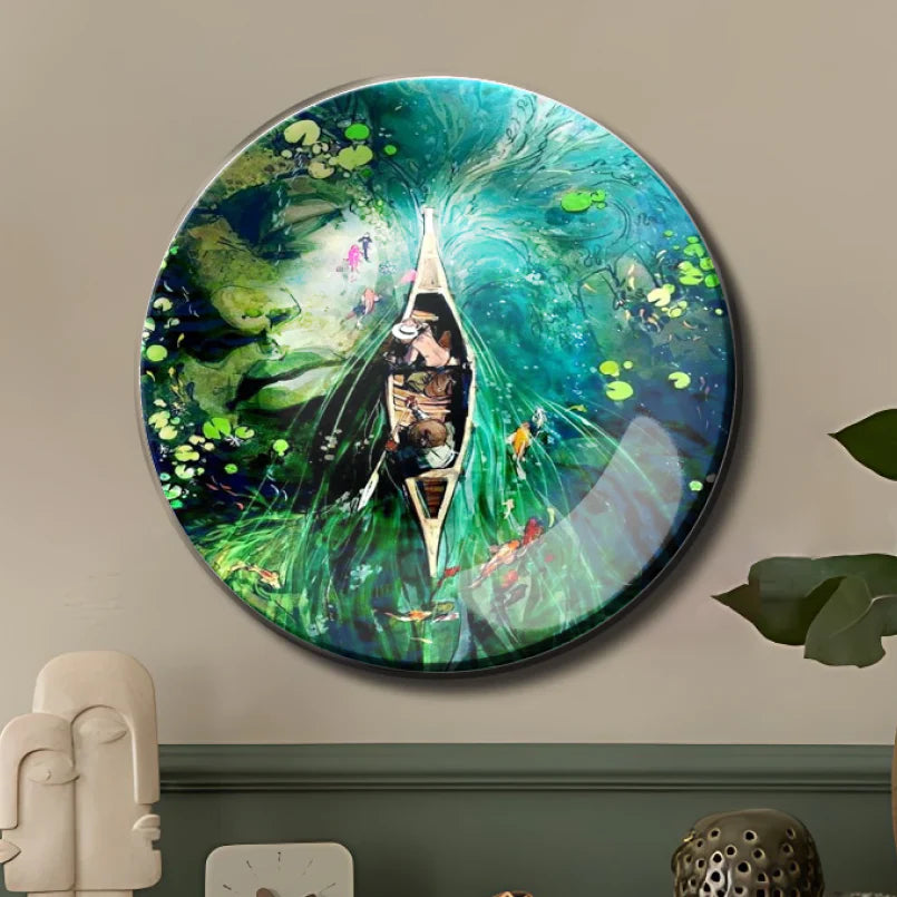 Kayak Lake Ceramic Wall Plate Home Décor