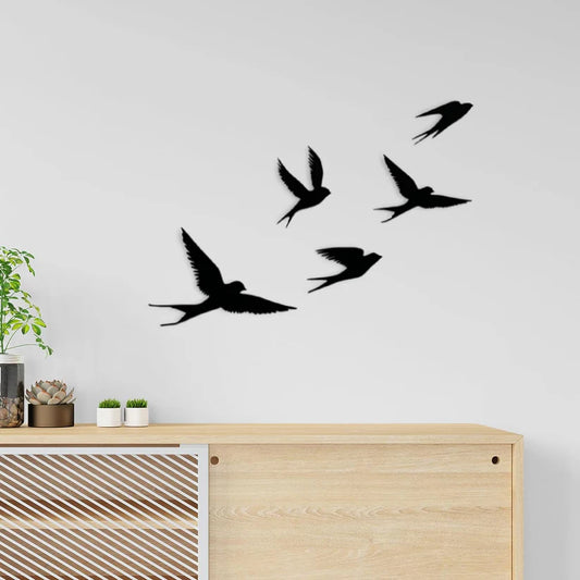 Wooden 3D 5 Pieces Flying Birds