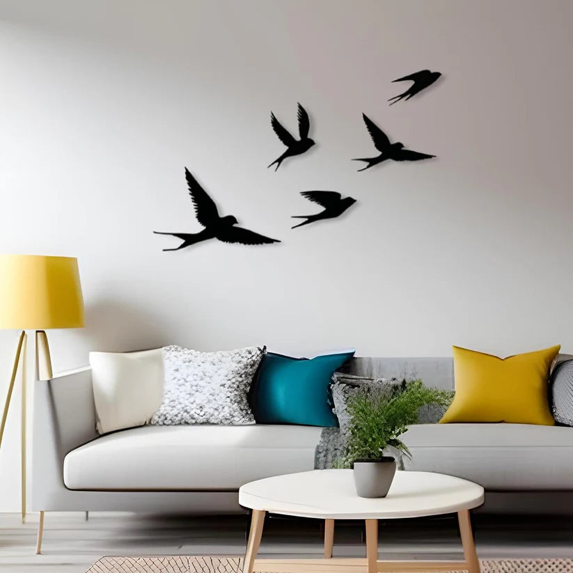 Wooden 3D 5 Pieces Flying Birds