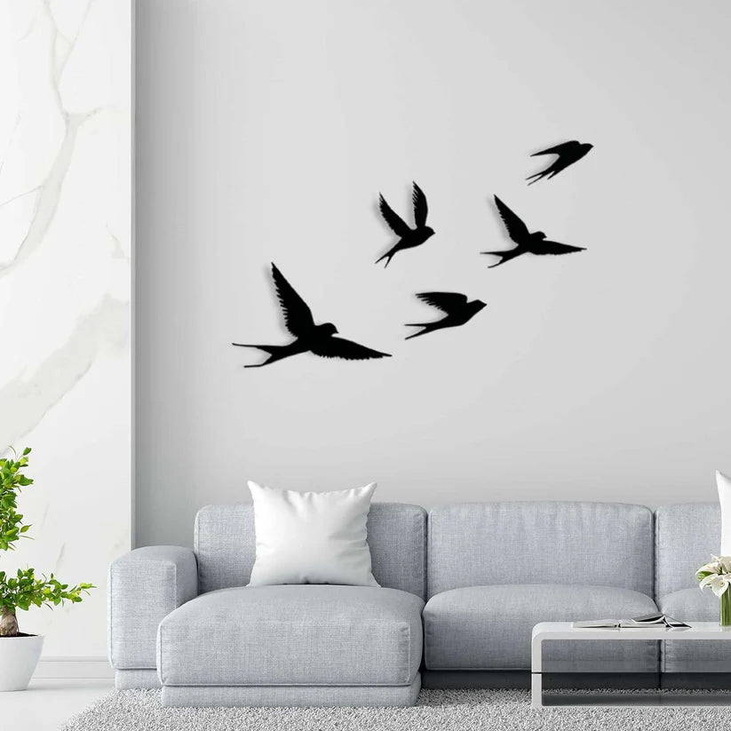 Wooden 3D 5 Pieces Flying Birds