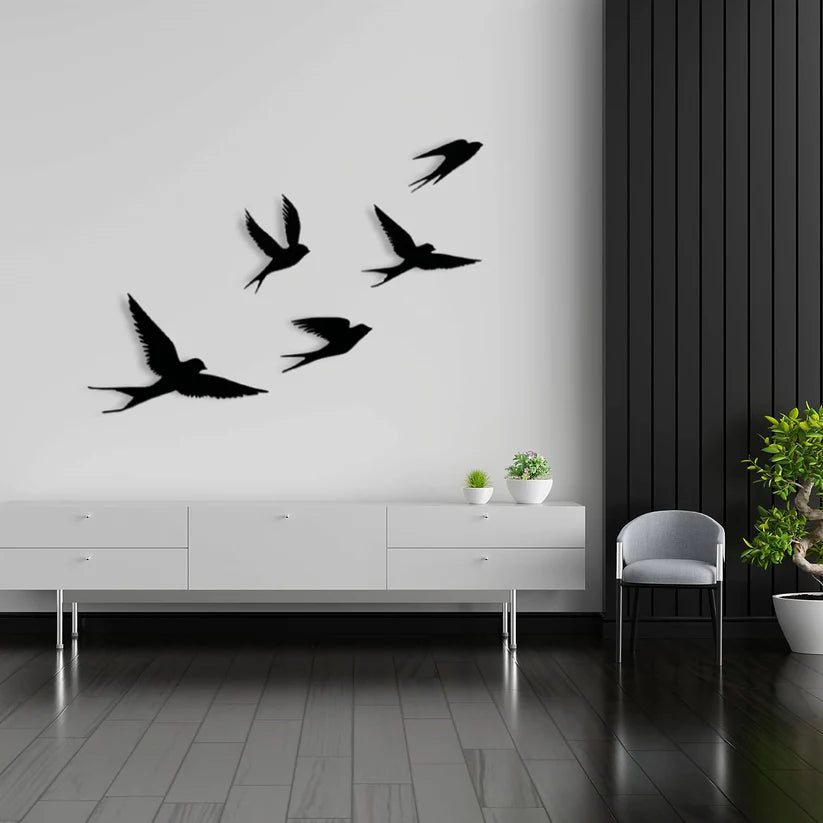 Wooden 3D 5 Pieces Flying Birds