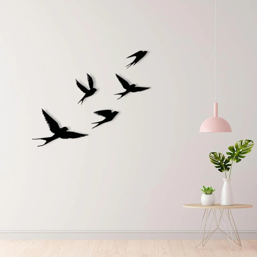 Wooden 3D 5 Pieces Flying Birds