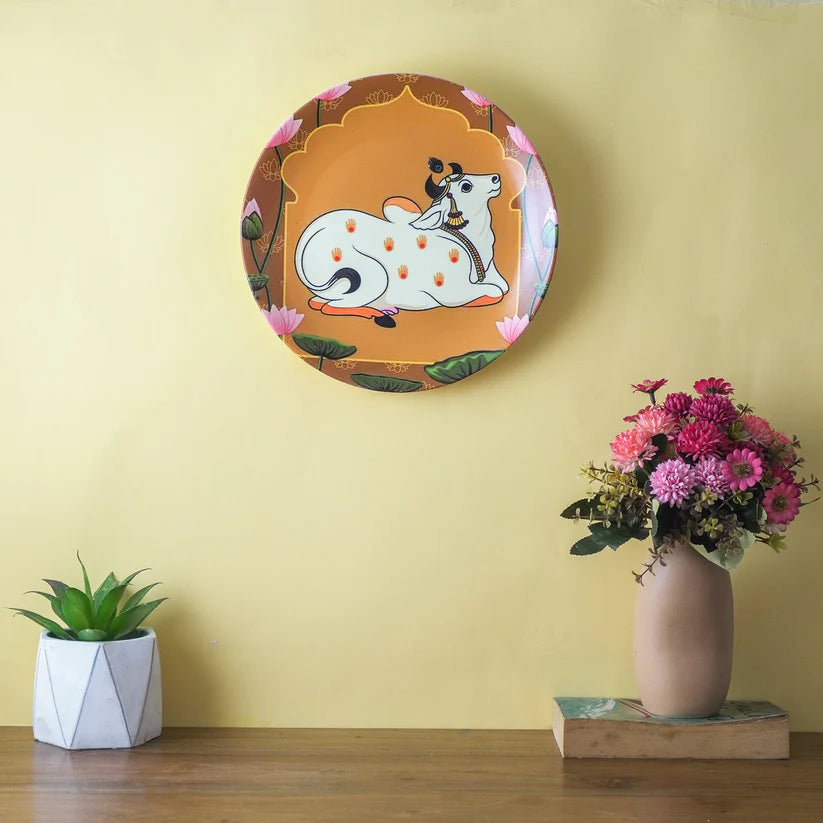 Orange Cow Wall Plate