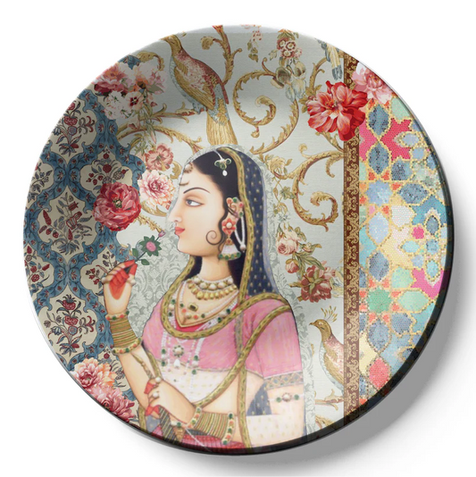 Mughal Inspired Ceramic Wall Plate Home Decor