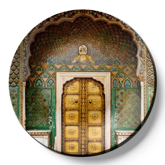 Rose Gate Door In Pink City Ceramic Wall Plate Home Decor