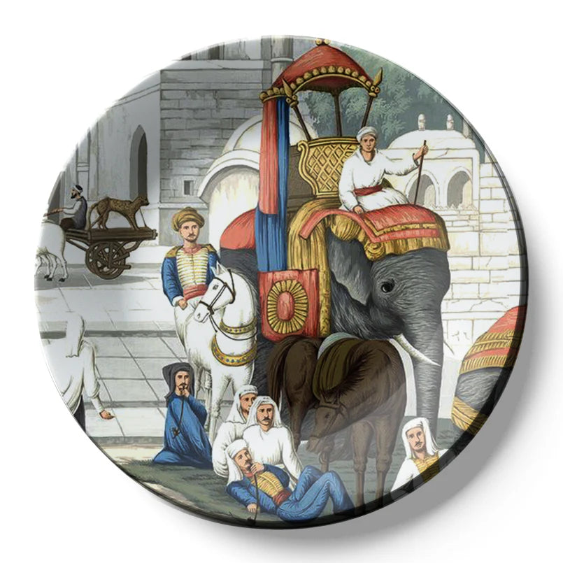 Royal Elephant Ceramic Wall Plate Home Décor