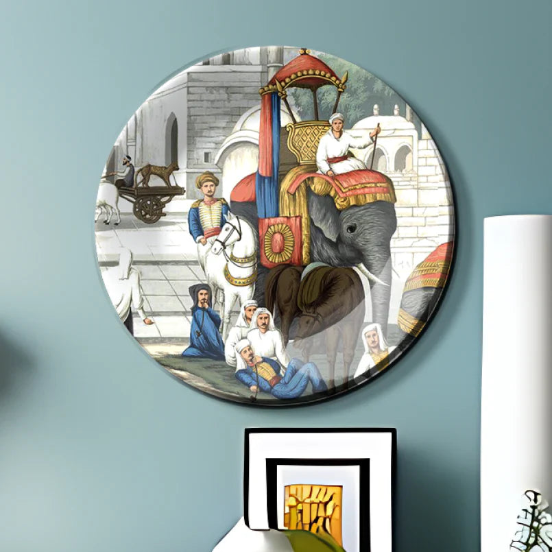 Royal Elephant Ceramic Wall Plate Home Décor