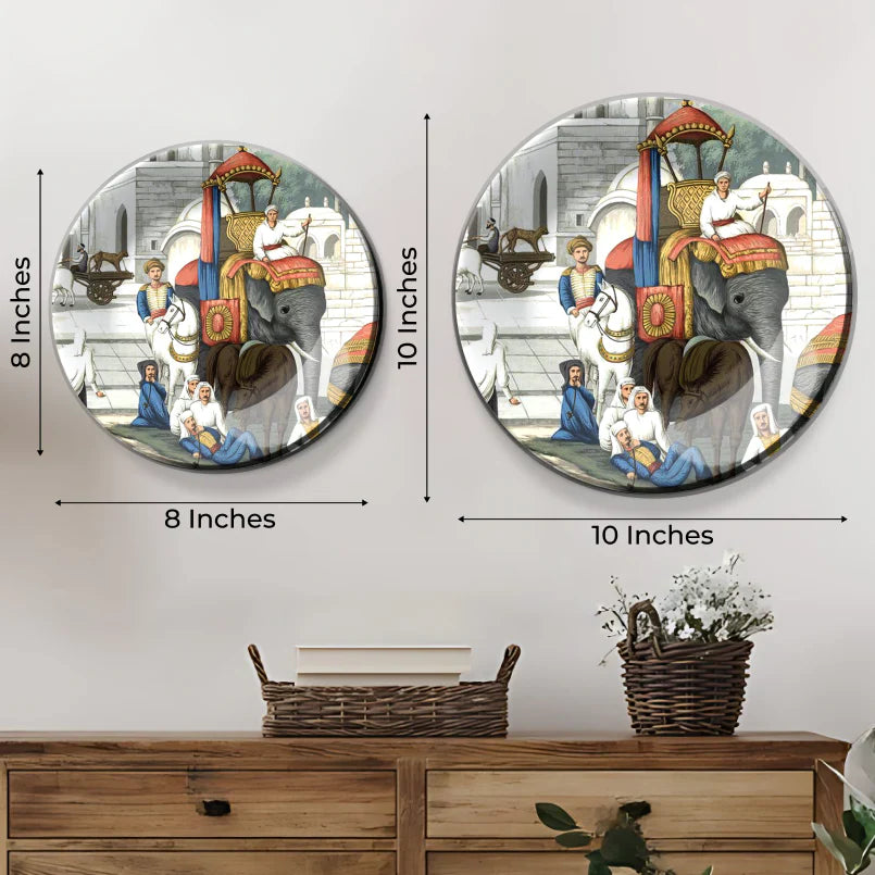 Royal Elephant Ceramic Wall Plate Home Décor