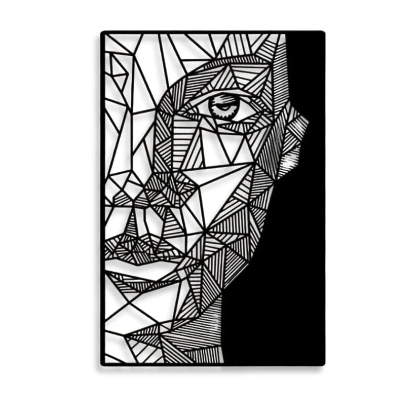 Wooden Women Face Wall Art Panel Frame