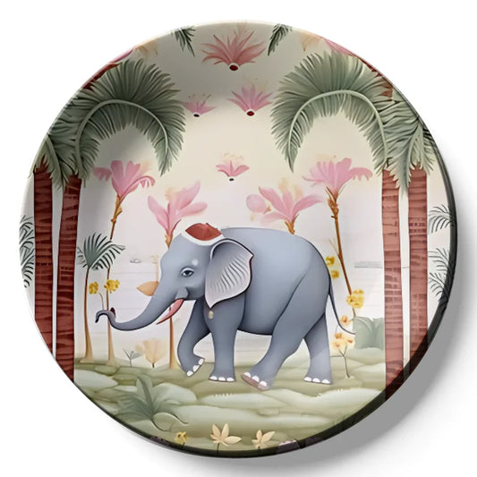 Elephant In Garden Wall Plate Decor