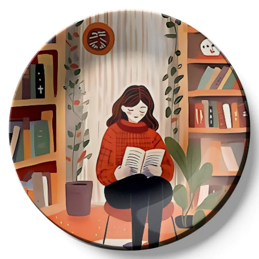 Home Library Ceramic Wall Plate Home Decor