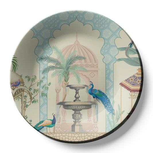 Peacock Couple Ceramic Wall Plate Home Decor