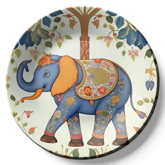 Royal Elephant Ceramic Wall Plate Home Decor